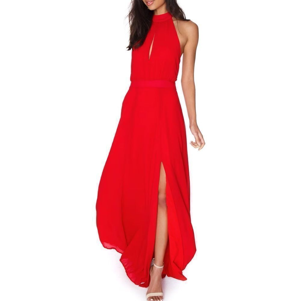 Yumi Kim | Small | Rocio High Demand Halter Maxi Dress Red Revolve red dress - Picture 2 of 11